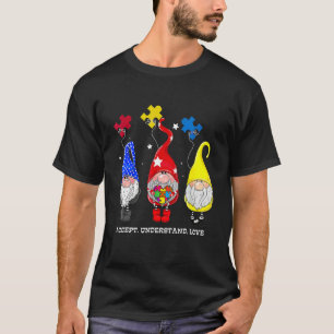 Gnomes Holding Puzzle Piece Autism Awareness Men W T-Shirt