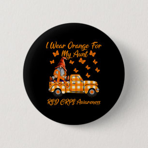 Gnomes I Wear Orange For My Aunt Rsd Crps Awarenes 2 Inch Round Button