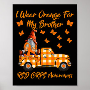 Gnomes I Wear Orange For My Brother Rsd Crps Aware Poster
