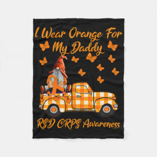 Gnomes I Wear Orange For My Daddy Rsd Crps Awarene Fleece Blanket