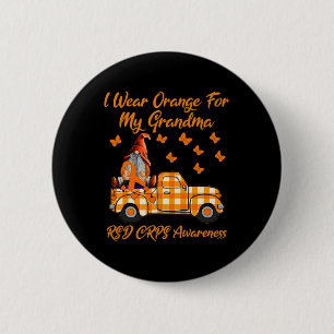 Gnomes I Wear Orange For My Grandma RSD CRPS Aware 2 Inch Round Button