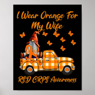 Gnomes I Wear Orange For My Wife Rsd Crps Awarenes Poster