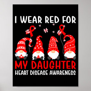 Gnomes I Wear Red For My Daughter Heart Disease Aw Poster