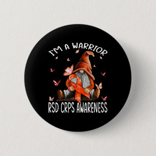 Gnomes I'm A Warrior Rsd Crps Awareness Butterfly  2 Inch Round Button