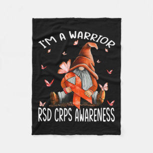 Gnomes I'm A Warrior Rsd Crps Awareness Butterfly Fleece Blanket