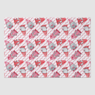Gnomes In Christmas Red  Tissue Paper