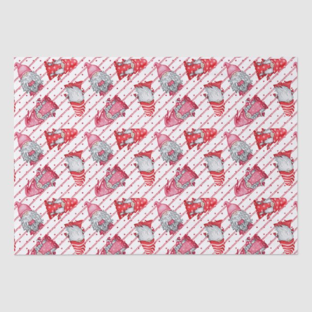 Gnomes In Christmas Red  Tissue Paper (Front)