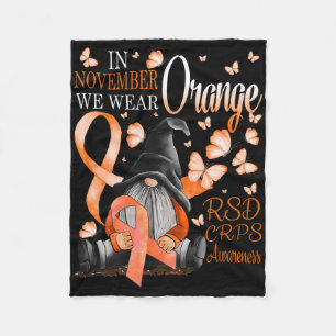 Gnomes In November We Wear Orange Crps Awareness B Fleece Blanket