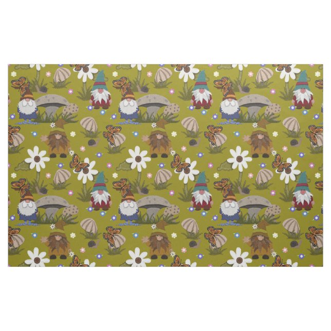 Gnomes in the Mushroom Forest  Fabric (Yard)