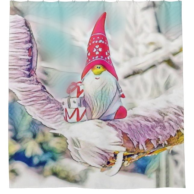 Gnomes in the snow watercolor painting  (Front)