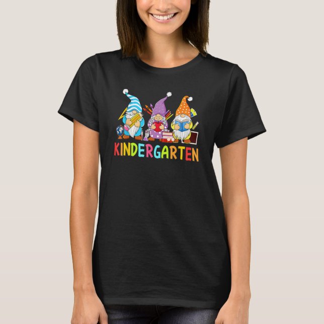 Gnomes Kindergarten 1st Day Of School Teacher Back T-Shirt (Front)