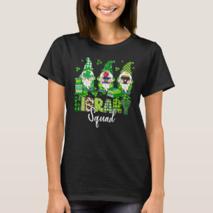Gnomes Leopard Shamrock Library Squad St Patricks  T-Shirt