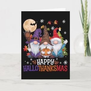 Gnomes Lover Halloween Merry Christmas Happy Hallo Card