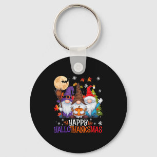 Gnomes Lover Halloween Merry Christmas Happy Hallo Keychain