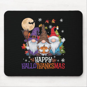 Gnomes Lover Halloween Merry Christmas Happy Hallo Mouse Pad