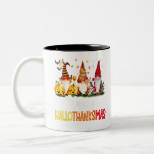 Gnomes Lover Halloween Merry Christmas Happy Hallo Two-Tone Coffee Mug