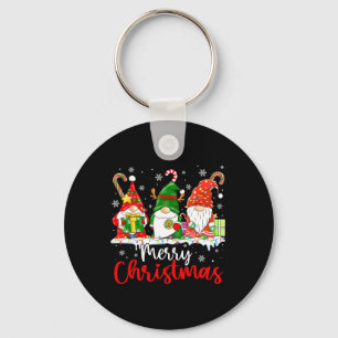 Gnomes Merry Christmas Light Family Gnome Keychain