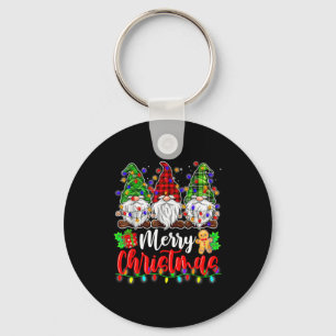 Gnomes Merry Christmas Light Gnome Xmas  Keychain