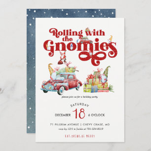 Gnomes mignons   Invitation à la fête de Noël