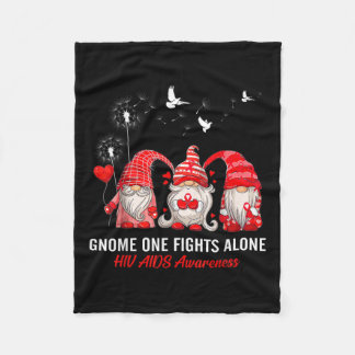 Gnomes One Fights Alone Hiv Aids Awareness  Fleece Blanket