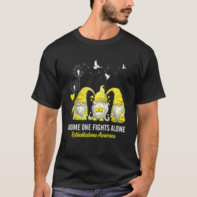 Gnomes One Fights Alone Retinoblastoma Awareness T-Shirt (Front)