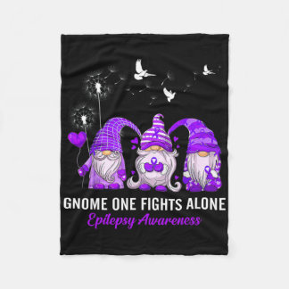 Gnomes One Fights Epilepsy Awareness Alone  Fleece Blanket