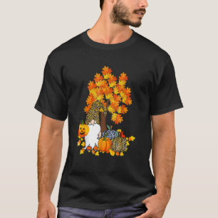 Gnomes Pumpkin Autumn Tree Fall Leaves Thanksgivin T-Shirt