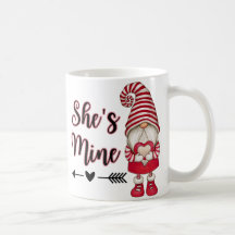 Gnomes Red Banner Love, valentine café tasse