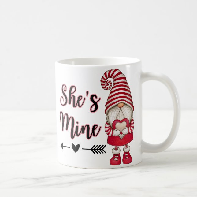 Gnomes Red Banner Love, valentine café tasse (Droite)