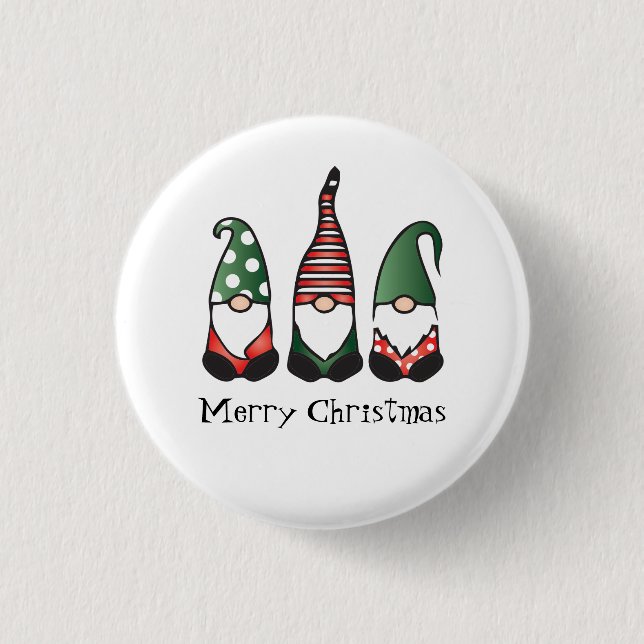 Gnomes Red Green 1 Inch Round Button (Front)
