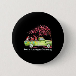 Gnomes Riding Truck Brain Aneurysm Awareness 2 Inch Round Button