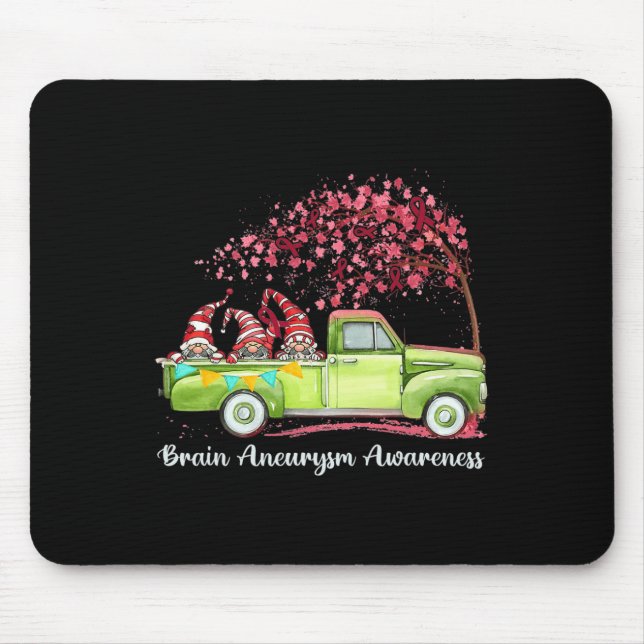 Gnomes Riding Truck Brain Aneurysm Awareness  Mouse Pad (Front)