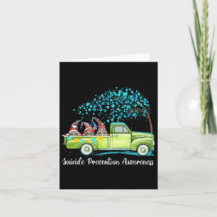 Gnomes Riding Truck Suicide Prevention Awareness  Card