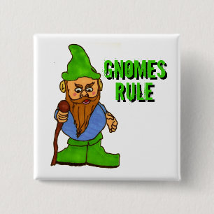 Gnomes Rule 2 Inch Square Button