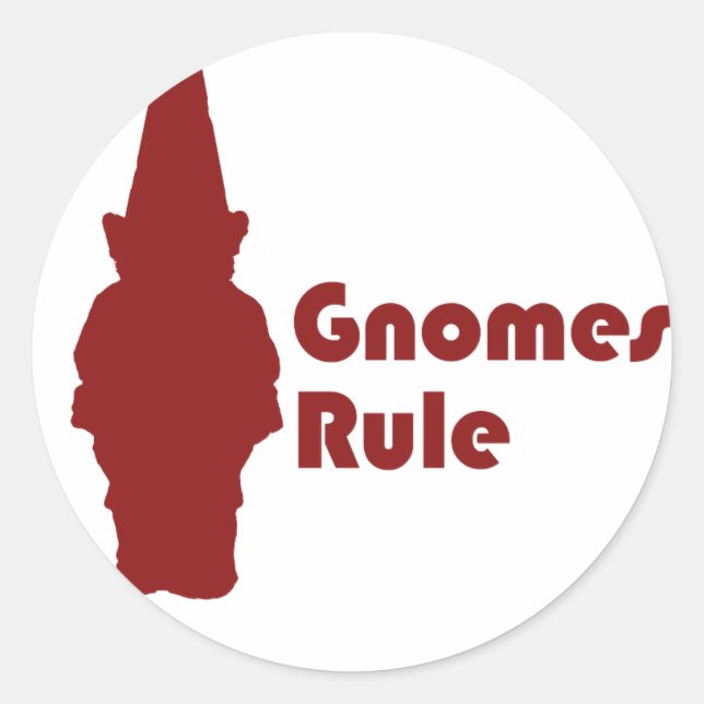 Gnomes Rule Classic Round Sticker (Front)