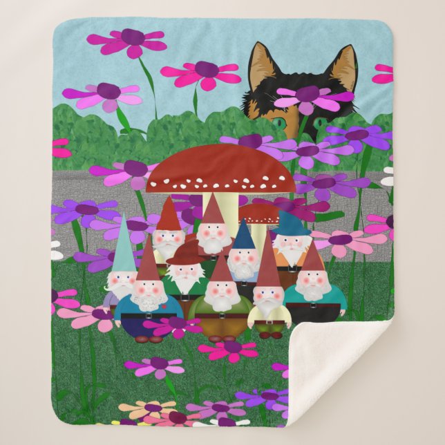 Gnomes Sherpa Blanket (Front)