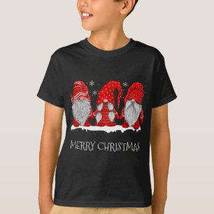 Gnomes Snowy Red Holiday Outfits Christmas Gnomes T-Shirt