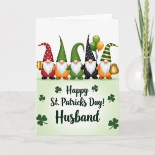 Gnomes St Patricks Day Glitter Card