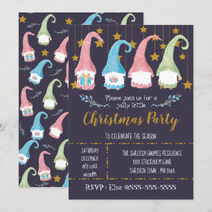 Gnomes Suédois mignon Noël Invitation
