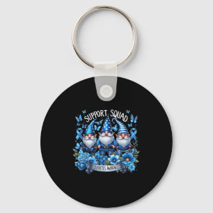 Gnomes Support Squad Blue Gnomes Diabetes Awarenes Keychain