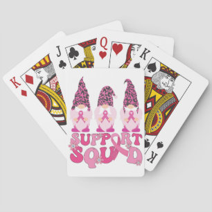 Gnomes Support Squad Breast Cancer Awareness Playing Cards