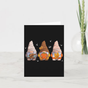Gnomes Thanksgiving Gnomes With Pumpkin Autumn Lea Card