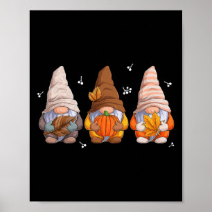 Gnomes Thanksgiving Gnomes With Pumpkin Autumn Lea Poster