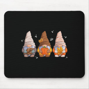 Gnomes Thanksgiving Gnomes With Pumpkin Leaves  Mouse Pad