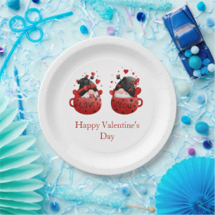 Gnomes Valentine's day Personalized  Paper Plate