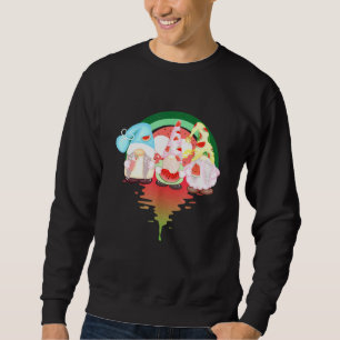 Gnomes Watermelon Vaporwave Sunset Summer Sweatshirt