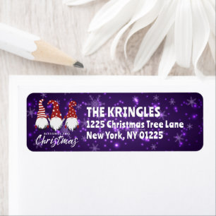 Gnomes With Blessings Deep Purple Return Address