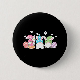 Gnomes With Bunny Ears and Easter Eggs Rabbit 2 Inch Round Button