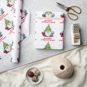 Gnomes with Gift Christmas Wrapping Paper