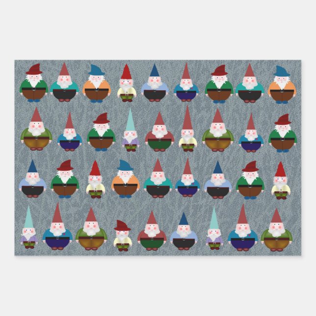 Gnomes Wrapping Paper Sheets (Front)